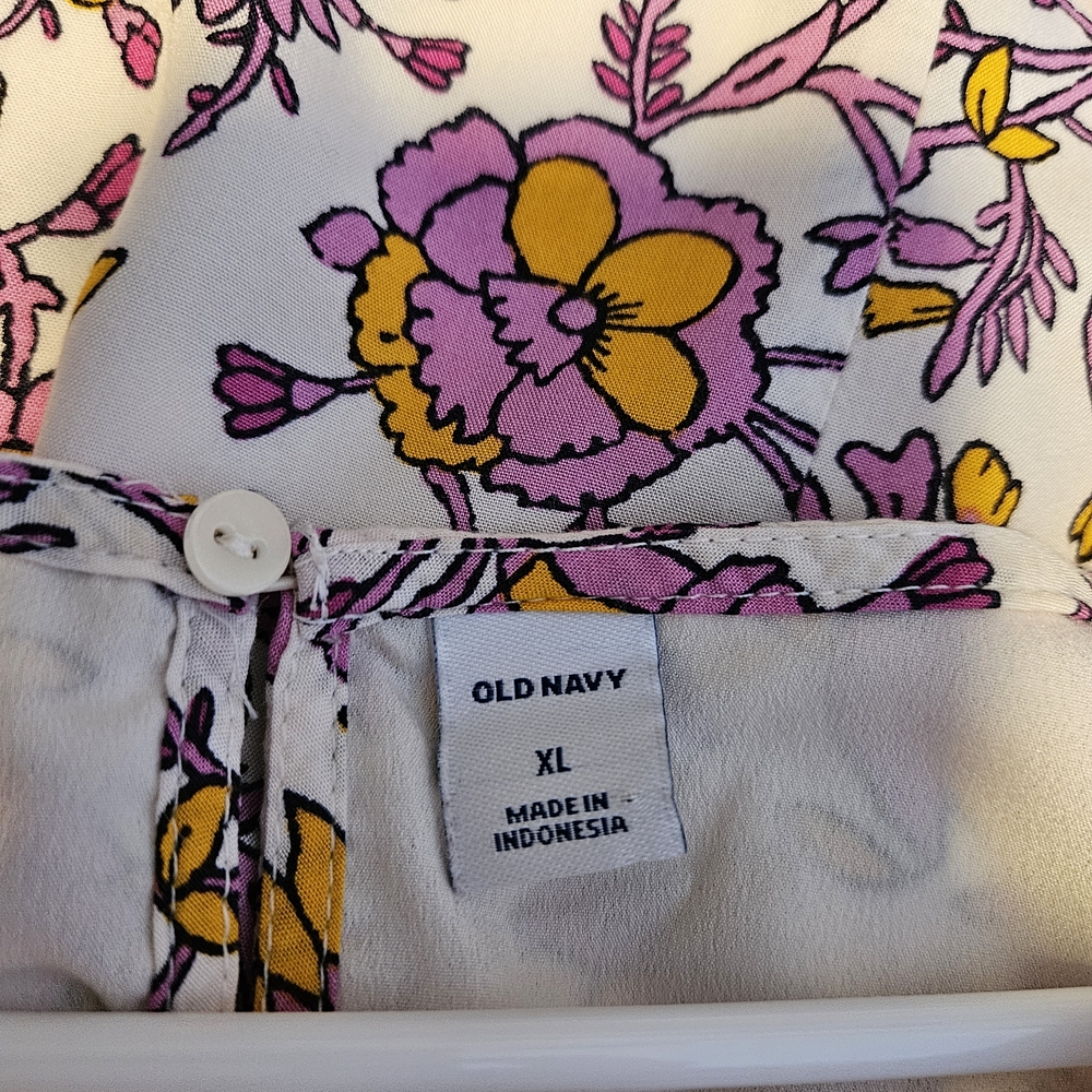 Old Navy Floral Dress with Pink and Orange Floral Accents XL - Picture 3 of 3